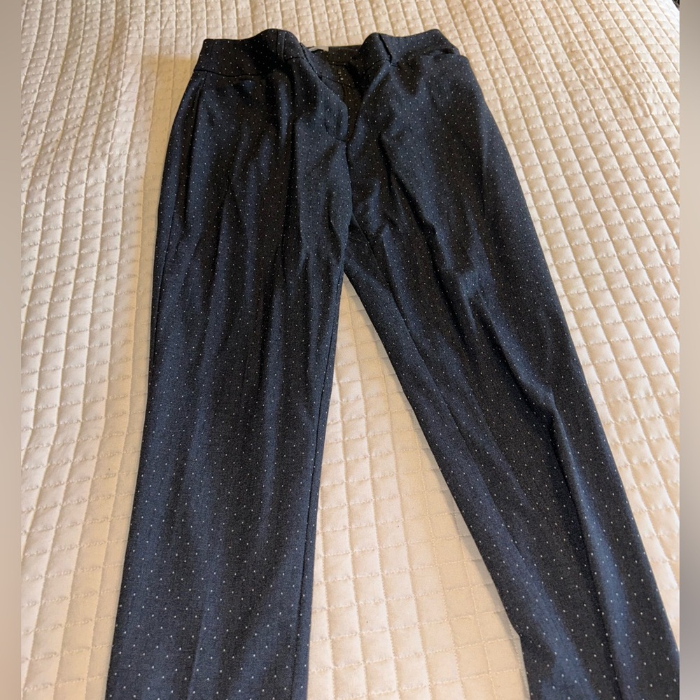 LOFT Polka Dot Curvy Skinny Ankle Pants - 4